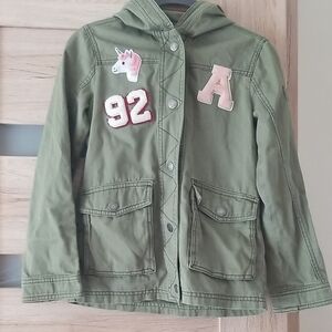Abercrombie Kids Olive Hooded Jacket with Patches